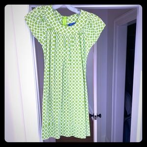 Three Islands lime green geometric cotton dress
